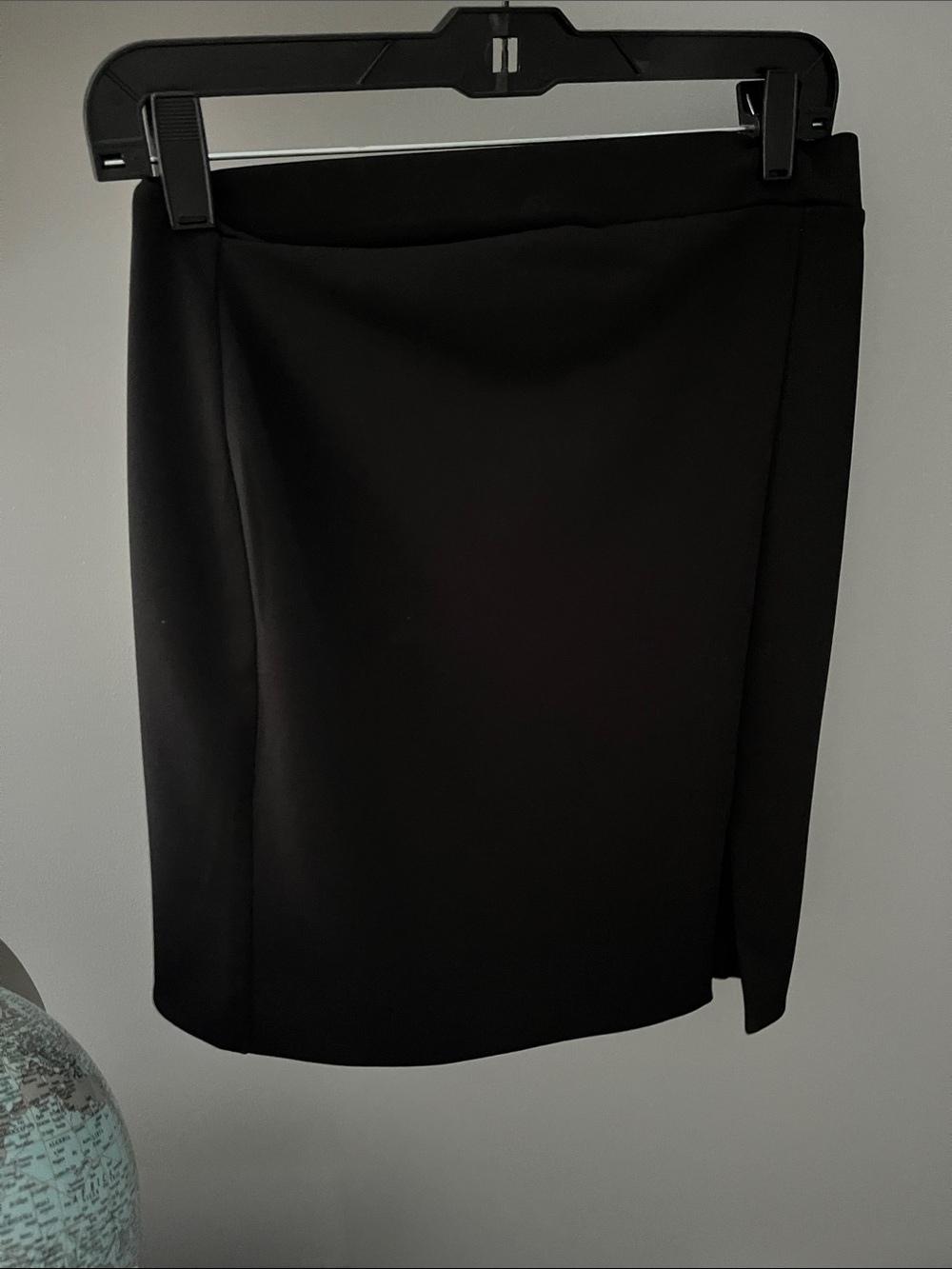 Express Black Pencil Skirt with Cutout Hip and Subtle Slit
